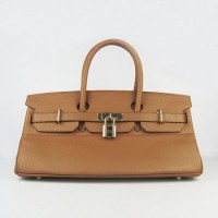 Hermes Birkin 42Cm Togo Leather Handbags Coffee Gol